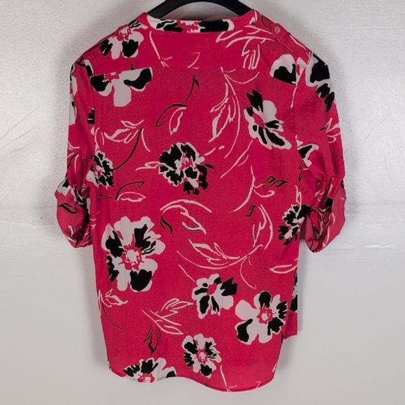 Calvin Klein Roll Tab Sleeve Top - Picture 7 of 15